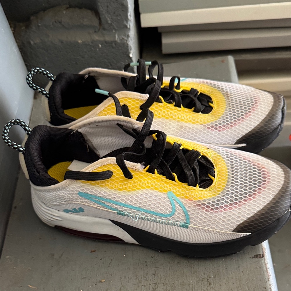 Nike Kids' Sneakers in White, Yellow, and Blue